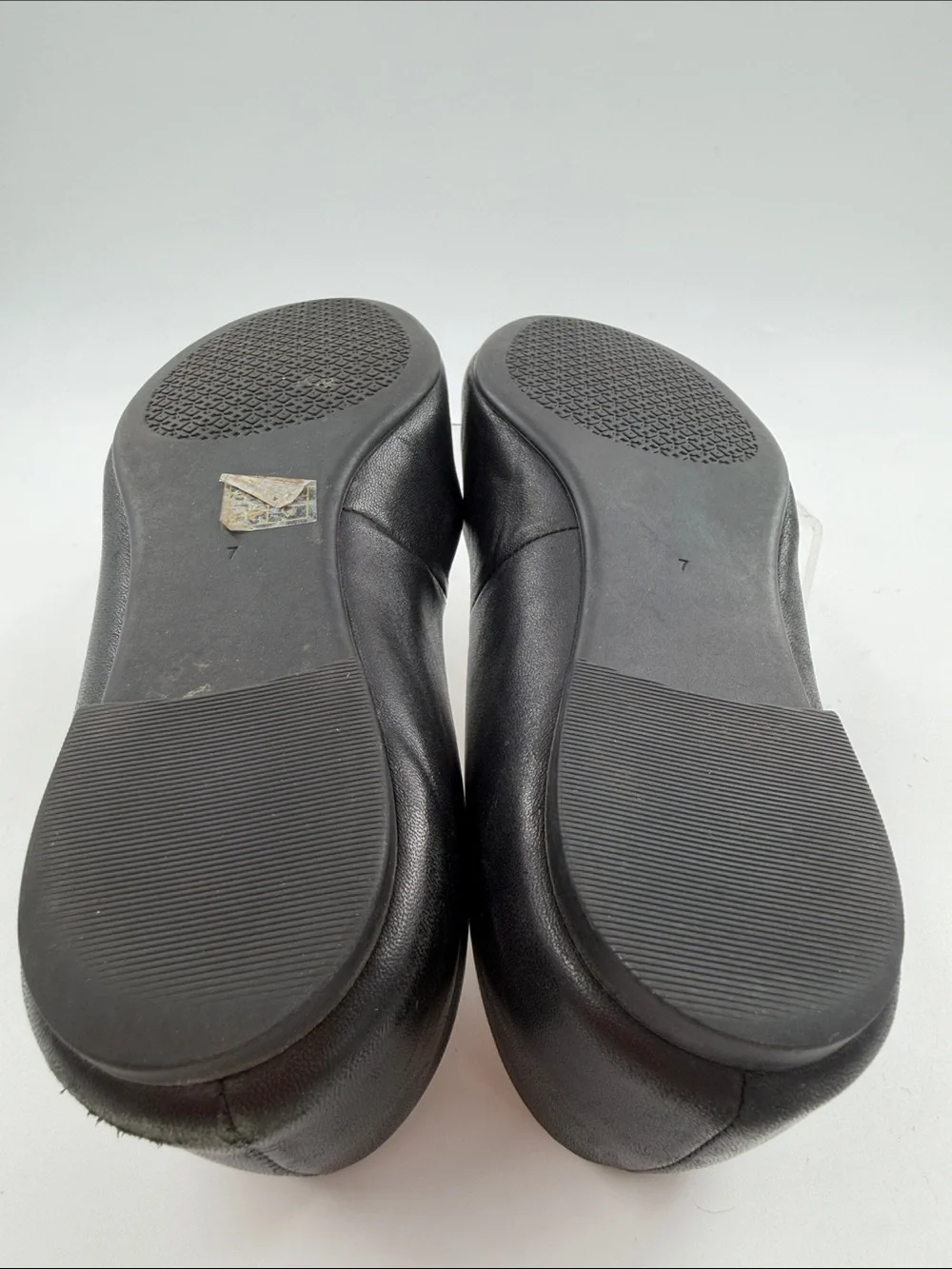 Tory Burch Benton Ballet Flats Black Nappa Leather Size 7.0 Gold Logo Medallion